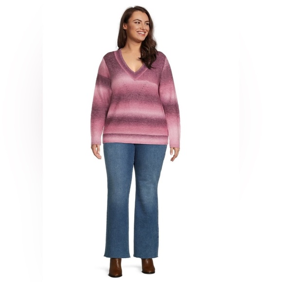 Terra & Sky Pink Ombre Textured Pullover Sweater Size 2X - Picture 6 of 13